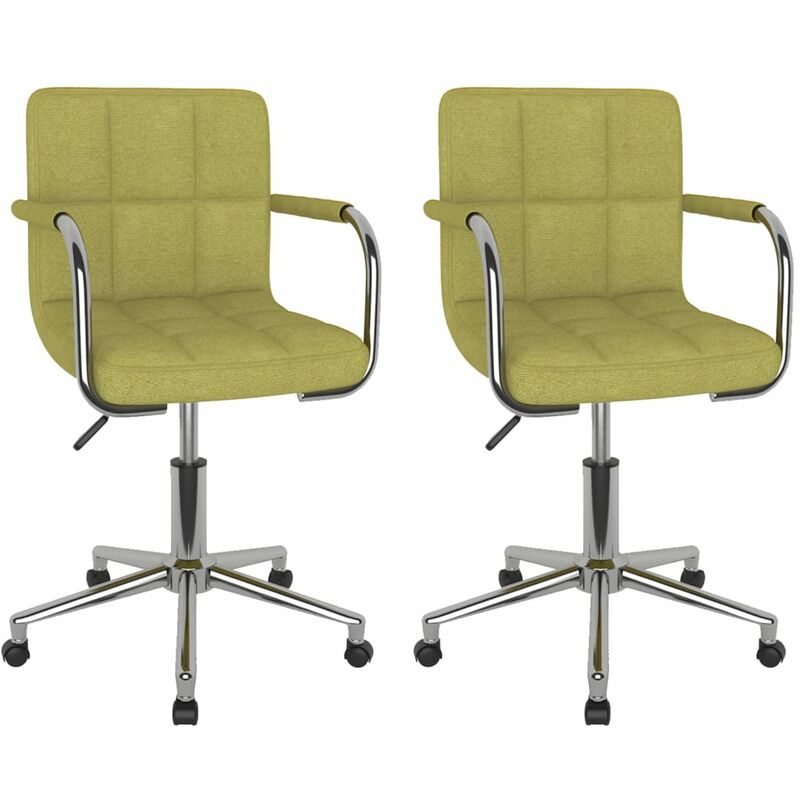 

vidaXL Sillas de comedor giratorias tela 2 unidades verde - Verde