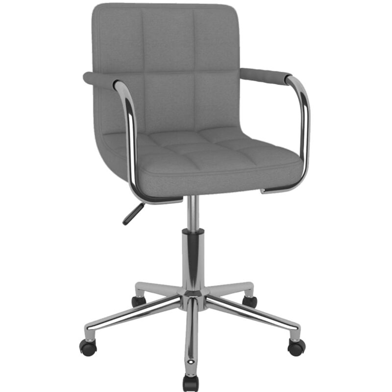 

vidaXL Silla de comedor giratoria tela gris claro - Gris