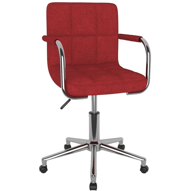 

vidaXL Silla de comedor giratoria tela color vino tinto - Rojo