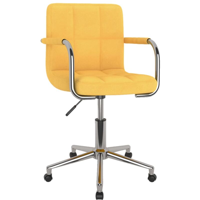 

vidaXL Silla de comedor giratoria tela amarilla mostaza - Amarillo