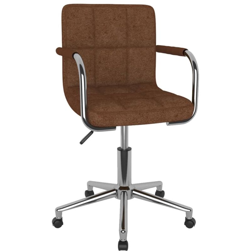 

vidaXL Silla de comedor giratoria tela marrón - Marrón