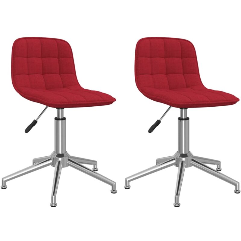 

vidaXL Sillas de comedor giratorias 2 unidades tela rojo vino tinto - Rojo