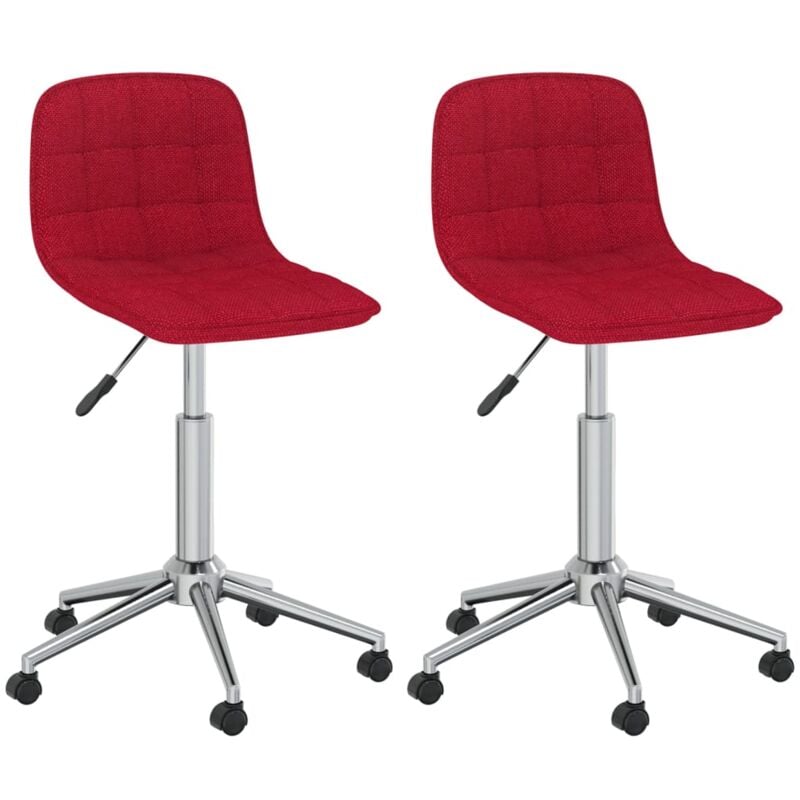 

vidaXL Sillas de comedor giratorias 2 unidades tela rojo vino tinto - Rojo