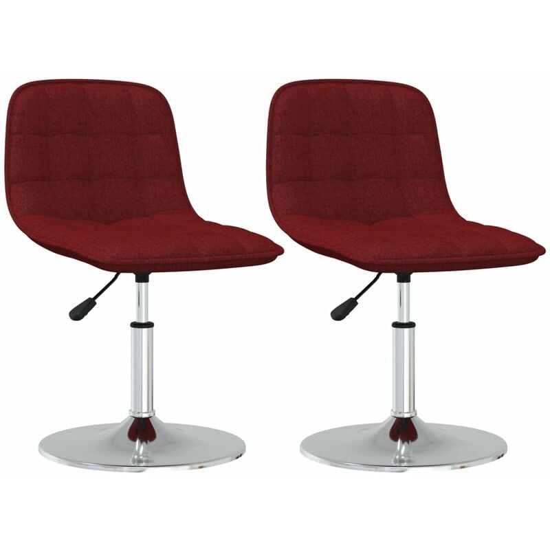 

vidaXL Sillas de comedor giratorias 2 unidades tela rojo vino tinto - Rojo