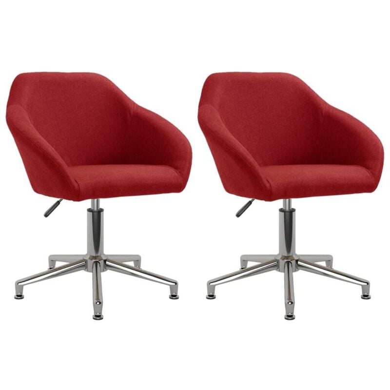 

vidaXL Sillas de comedor giratorias 2 unidades tela rojo vino tinto - Rojo