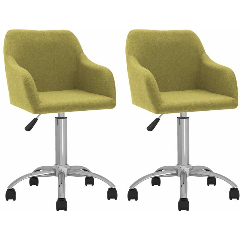 

vidaXL Sillas de comedor giratorias 2 unidades tela verde - Verde