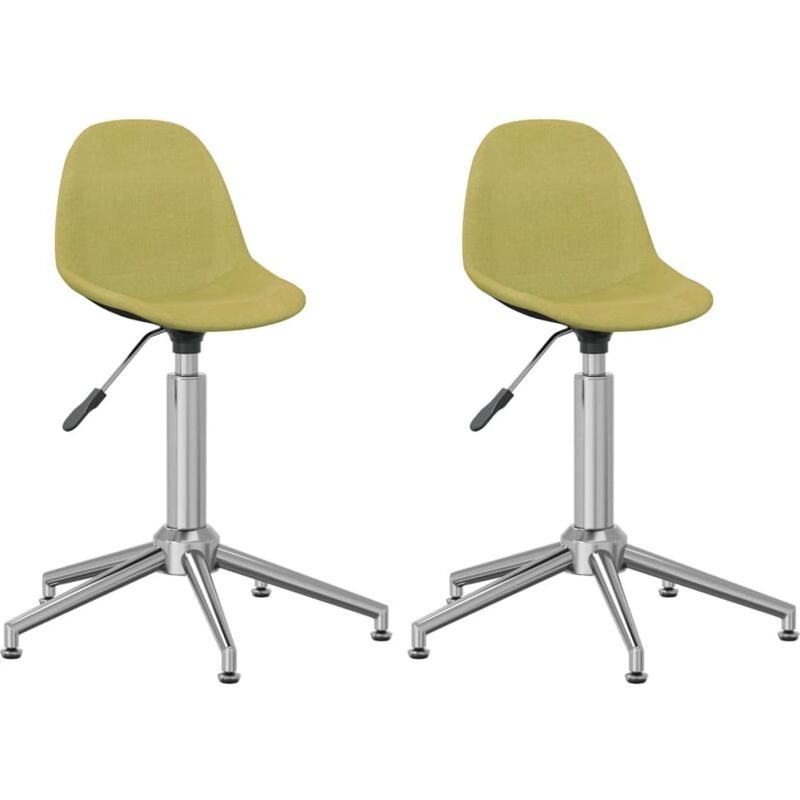 

vidaXL Sillas de comedor giratorias 2 unidades tela verde - Verde