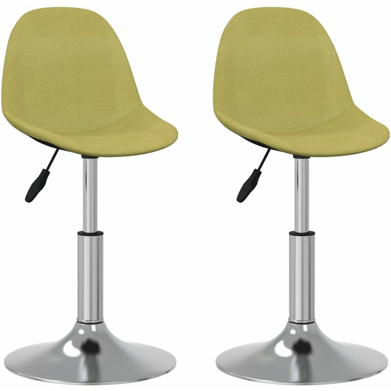 

vidaXL Sillas de comedor giratorias 2 unidades tela verde - Verde