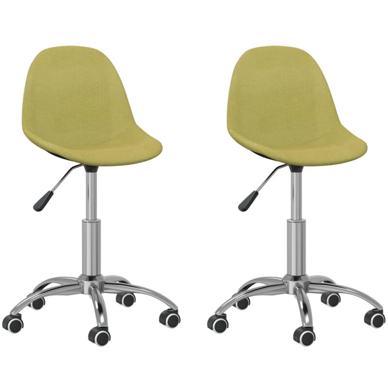 

vidaXL Sillas de comedor giratorias 2 unidades tela verde - Verde