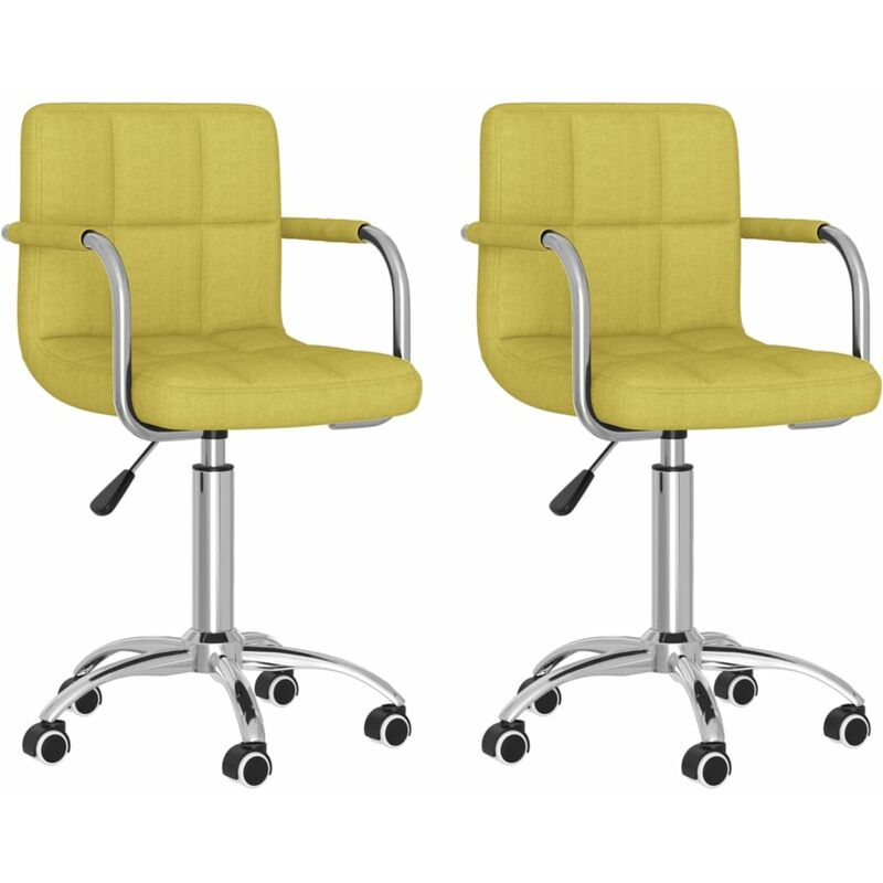 

vidaXL Sillas de comedor giratorias tela 2 uds verde - Verde