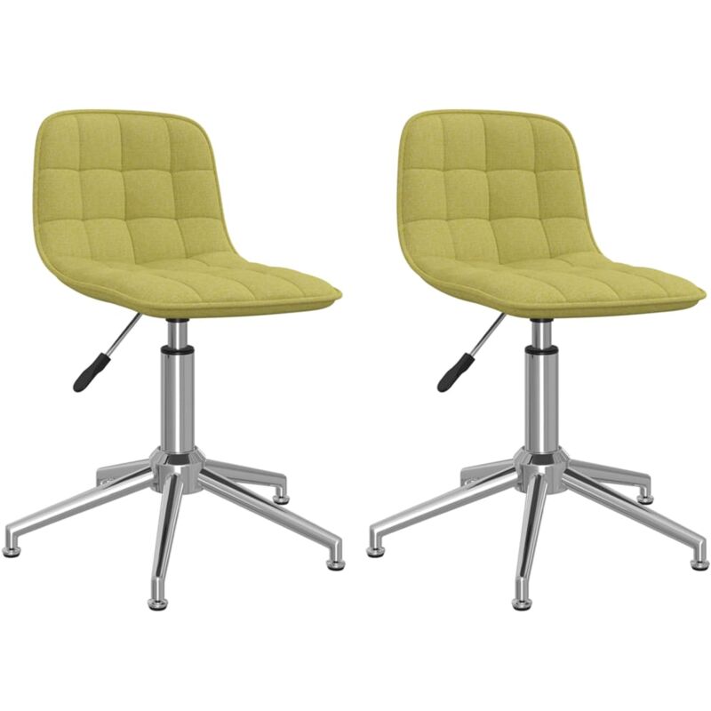 

vidaXL Sillas de comedor giratorias 2 unidades tela verde - Verde