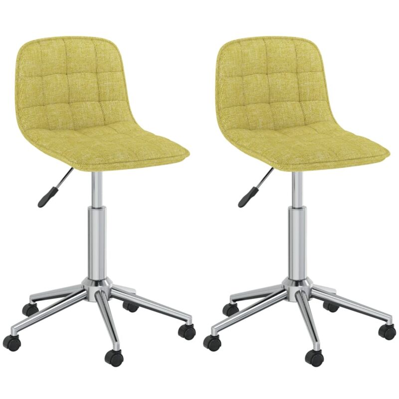 

vidaXL Sillas de comedor giratorias 2 unidades tela verde - Verde