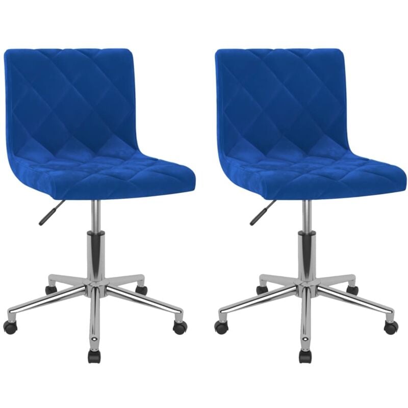 

vidaXL Sillas de comedor giratorias 2 unidades terciopelo azul - Azul