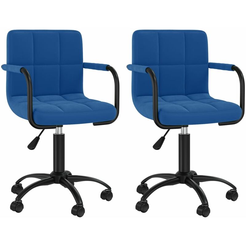 

vidaXL Sillas de comedor giratorias de terciopelo 2 uds azul - Azul