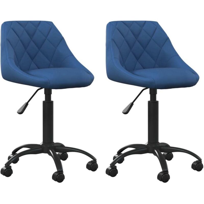 

vidaXL Sillas de comedor giratorias 2 unidades terciopelo azul - Azul