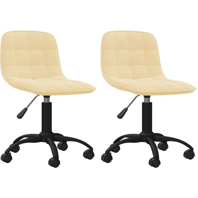

vidaXL Sillas de comedor giratorias 2 unidades terciopelo crema - Crema