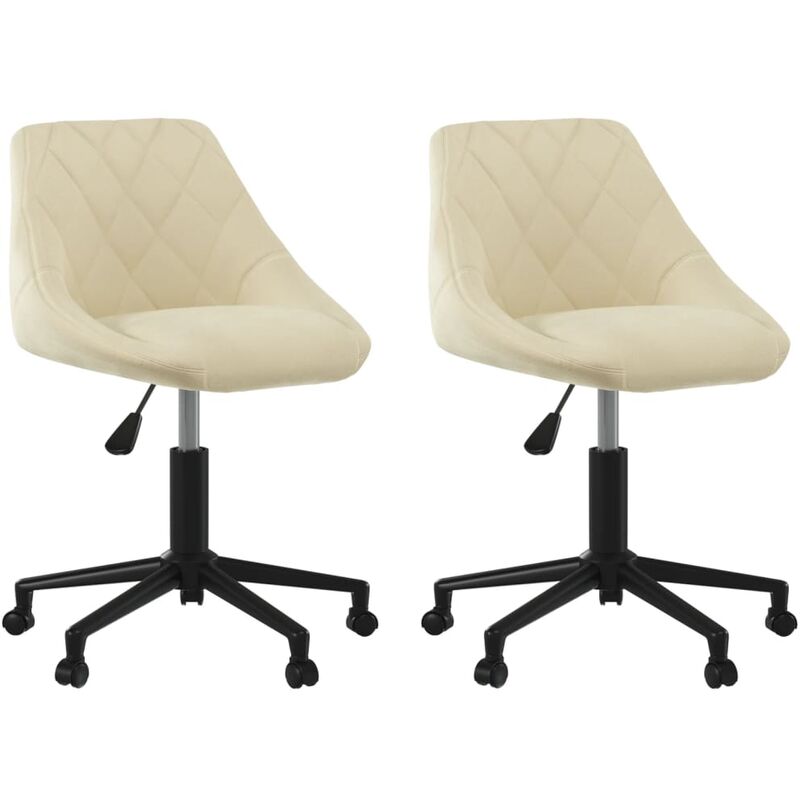 

vidaXL Sillas de comedor giratorias 2 unidades terciopelo crema - Crema