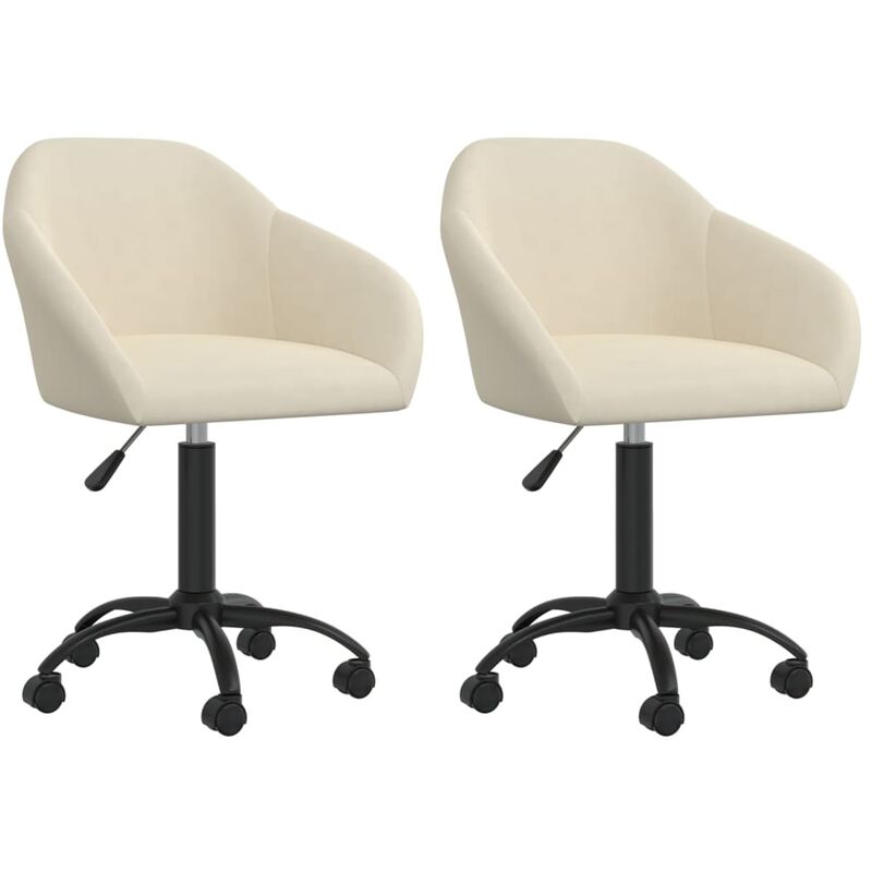 

vidaXL Sillas de comedor giratorias 2 unidades terciopelo crema - Crema