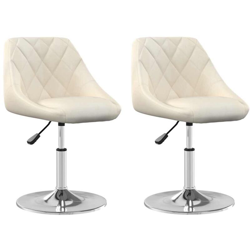 

vidaXL Sillas de comedor giratorias 2 unidades terciopelo crema - Crema