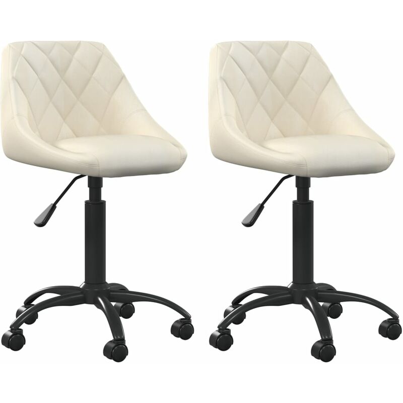 

vidaXL Sillas de comedor giratorias 2 unidades terciopelo crema - Crema