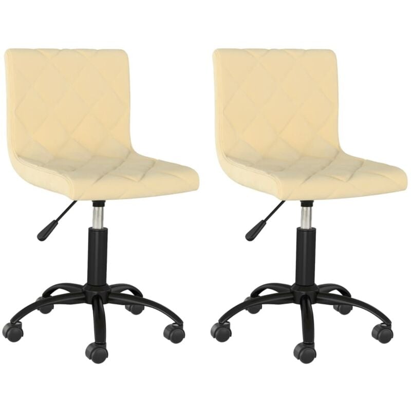 

vidaXL Sillas de comedor giratorias 2 unidades terciopelo crema - Crema