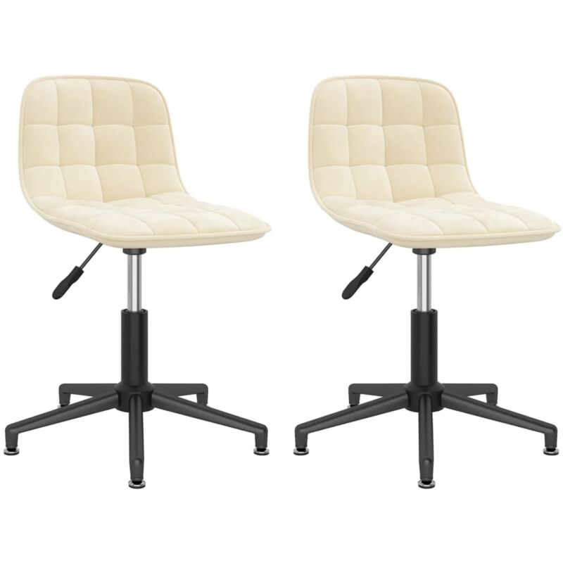 

vidaXL Sillas de comedor giratorias 2 unidades terciopelo crema - Crema