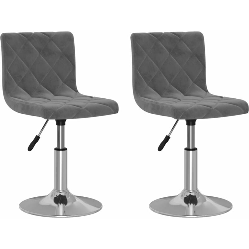 

vidaXL Sillas de comedor giratorias 2 unidades terciopelo gris oscuro - Gris