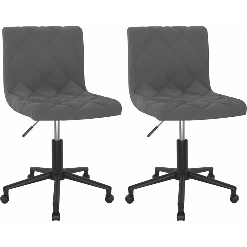 

vidaXL Sillas de comedor giratorias 2 unidades terciopelo gris oscuro - Gris