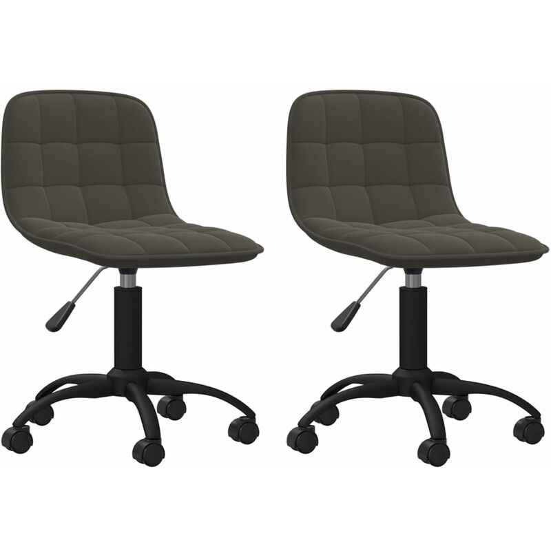 

vidaXL Sillas de comedor giratorias 2 unidades terciopelo gris oscuro - Gris