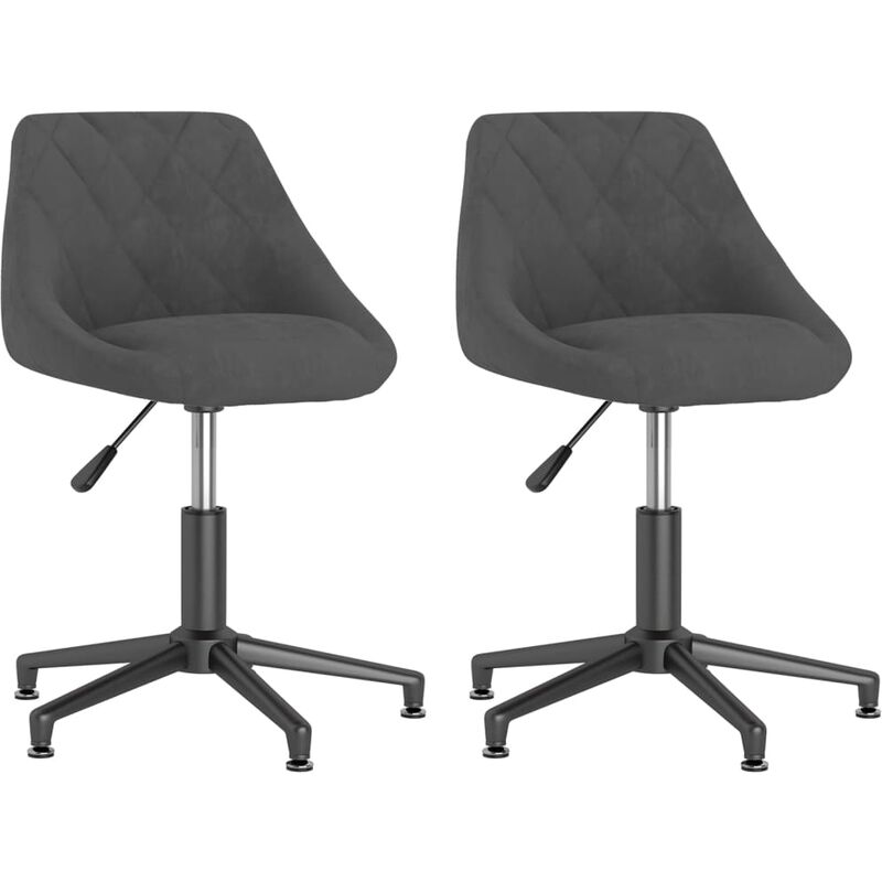 

vidaXL Sillas de comedor giratorias 2 unidades terciopelo gris oscuro - Gris