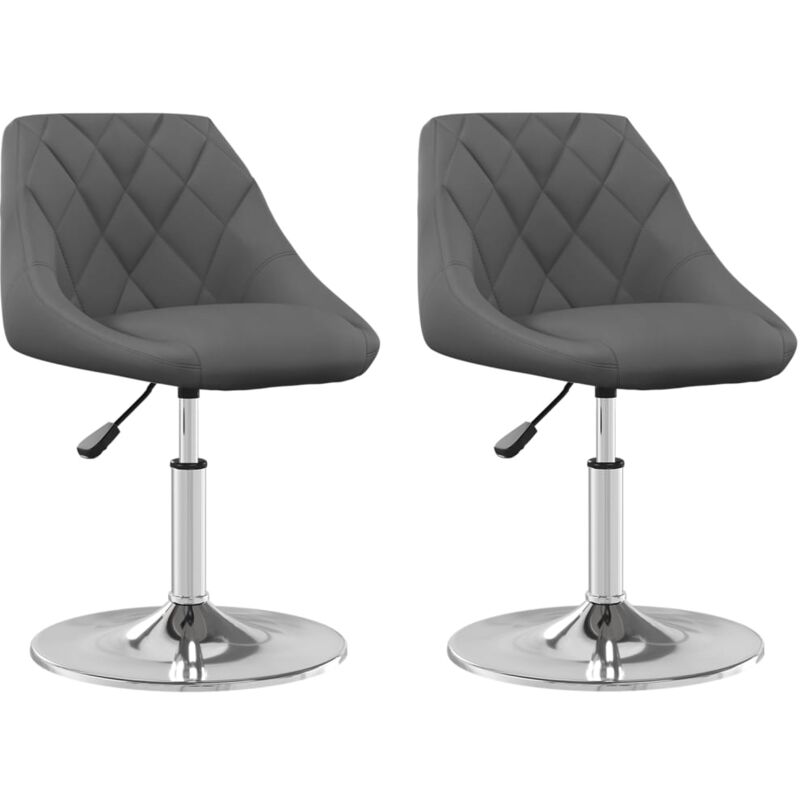 

vidaXL Sillas de comedor giratorias 2 unidades terciopelo gris oscuro - Gris
