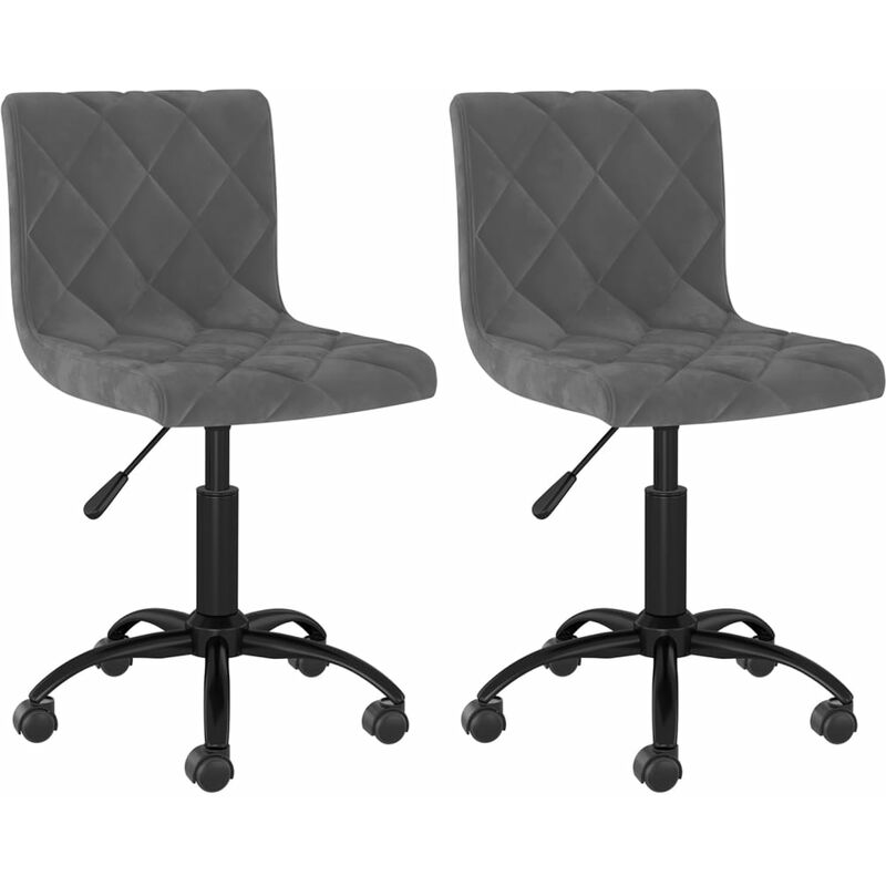 

vidaXL Sillas de comedor giratorias 2 unidades terciopelo gris oscuro - Gris