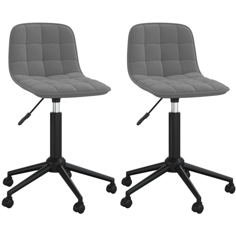 

vidaXL Sillas de comedor giratorias 2 unidades terciopelo gris oscuro - Gris