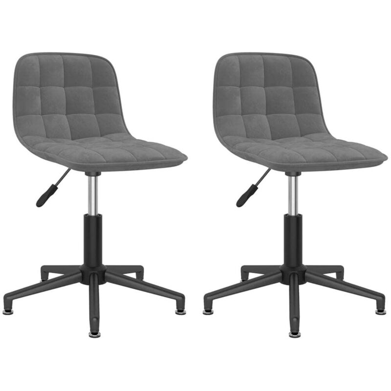

vidaXL Sillas de comedor giratorias 2 unidades terciopelo gris oscuro - Gris