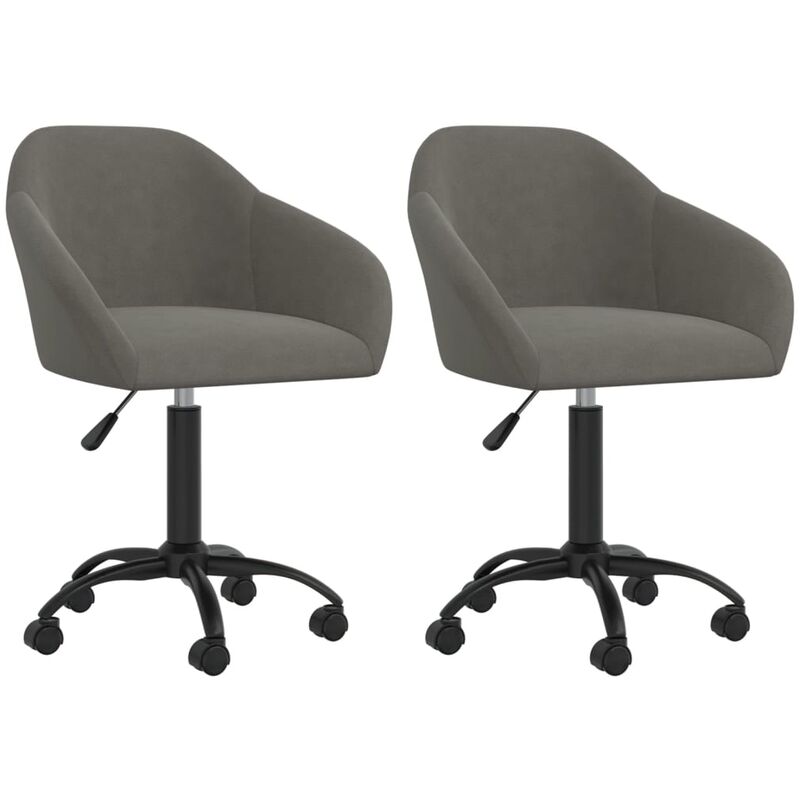 

vidaXL Sillas de comedor giratorias 2 unidades terciopelo gris oscuro - Gris