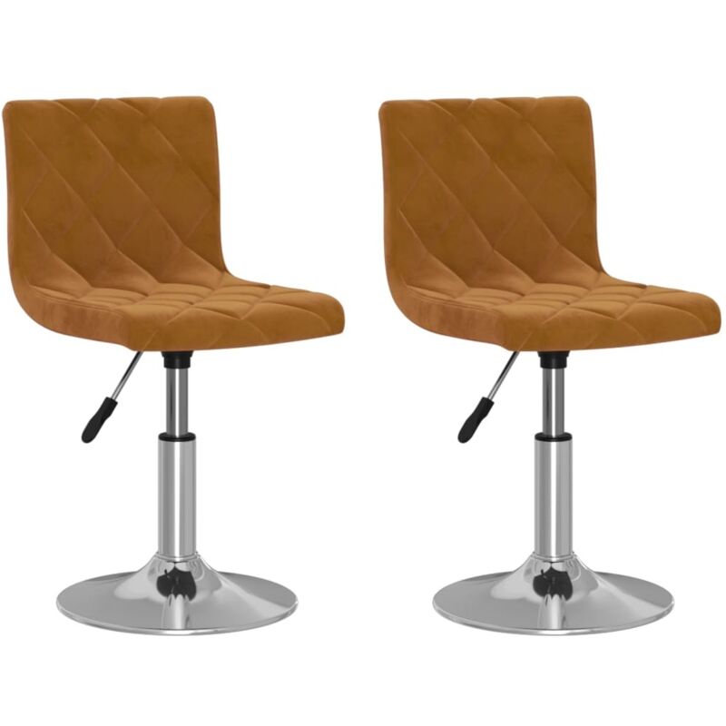 

vidaXL Sillas de comedor giratorias 2 unidades terciopelo marrón - Marrón