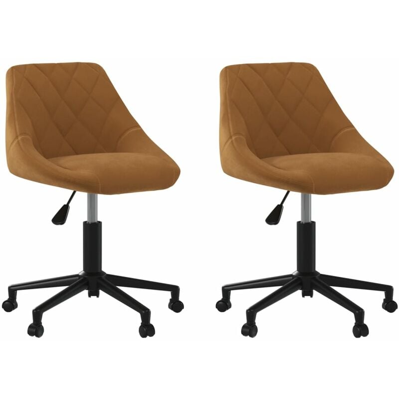 

vidaXL Sillas de comedor giratorias 2 unidades terciopelo marrón - Marrón