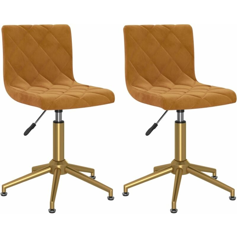 

vidaXL Sillas de comedor giratorias 2 unidades terciopelo marrón - Marrón