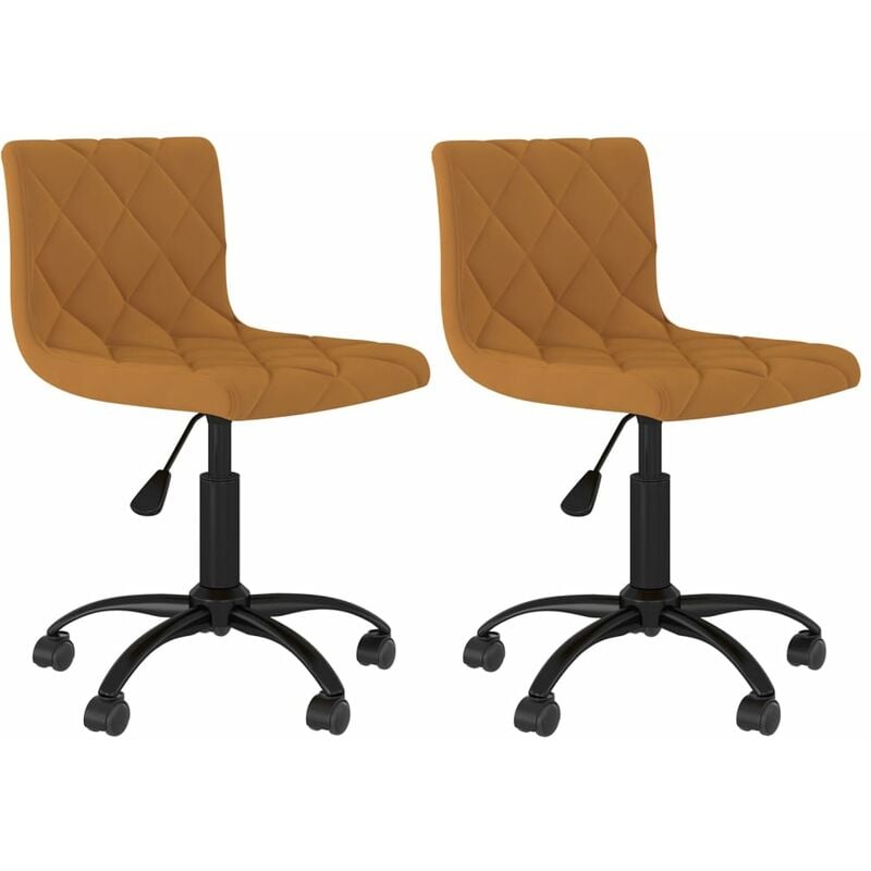 

vidaXL Sillas de comedor giratorias 2 unidades terciopelo marrón - Marrón