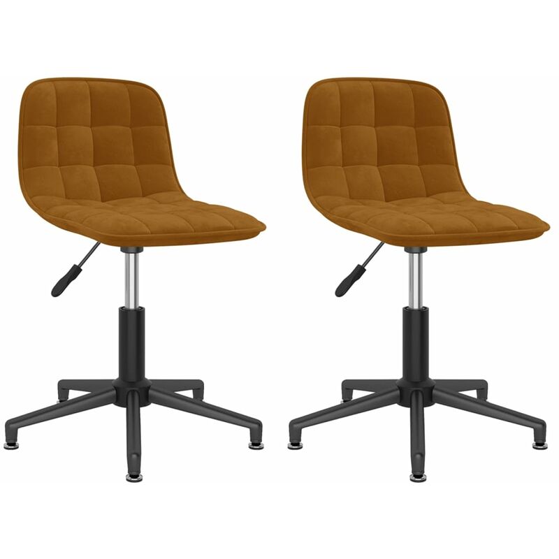 

vidaXL Sillas de comedor giratorias 2 unidades terciopelo marrón - Marrón