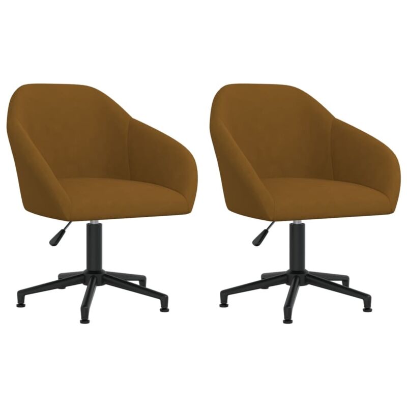 

vidaXL Sillas de comedor giratorias 2 unidades terciopelo marrón - Marrón