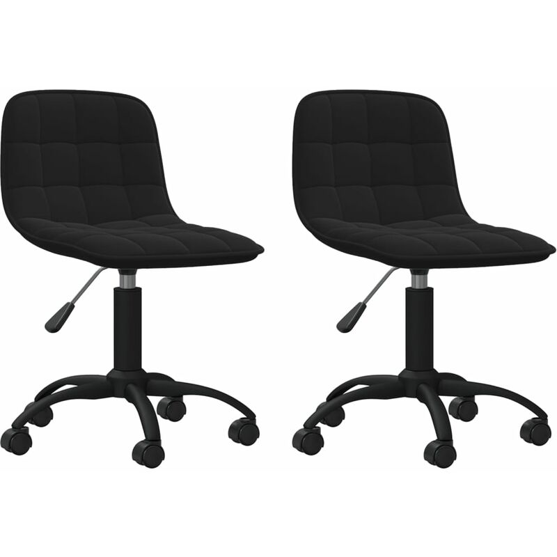 

vidaXL Sillas de comedor giratorias 2 unidades terciopelo negro - Negro