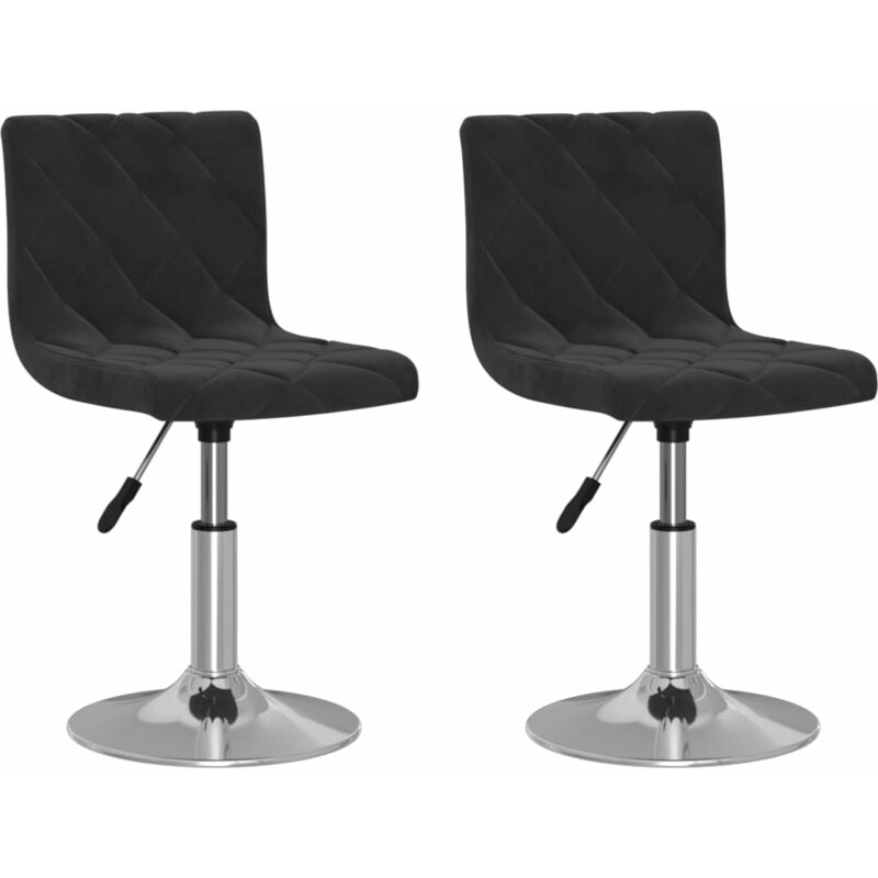 

vidaXL Sillas de comedor giratorias 2 unidades terciopelo negro - Negro