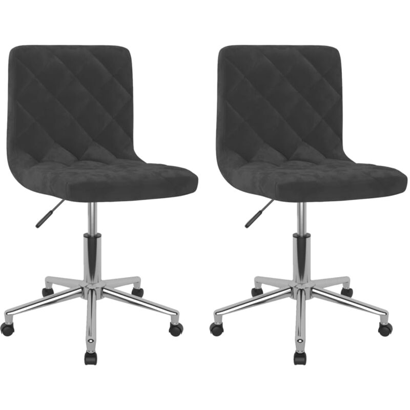 

vidaXL Sillas de comedor giratorias 2 unidades terciopelo negro - Negro