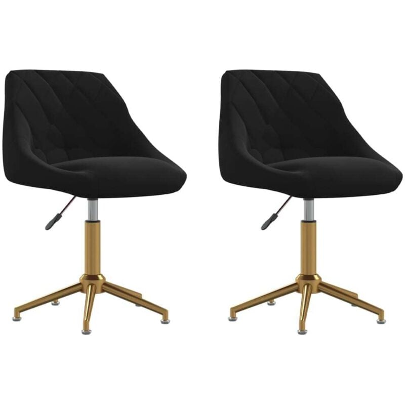 

Sillas de comedor giratorias 2 unidades terciopelo negro - Negro - Vidaxl