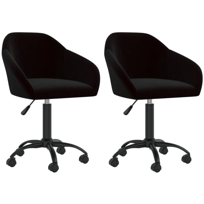 

vidaXL Sillas de comedor giratorias 2 unidades terciopelo negro - Negro