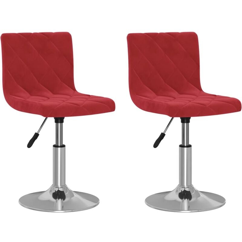 

vidaXL Sillas de comedor giratorias 2 unidades terciopelo rojo tinto - Rojo