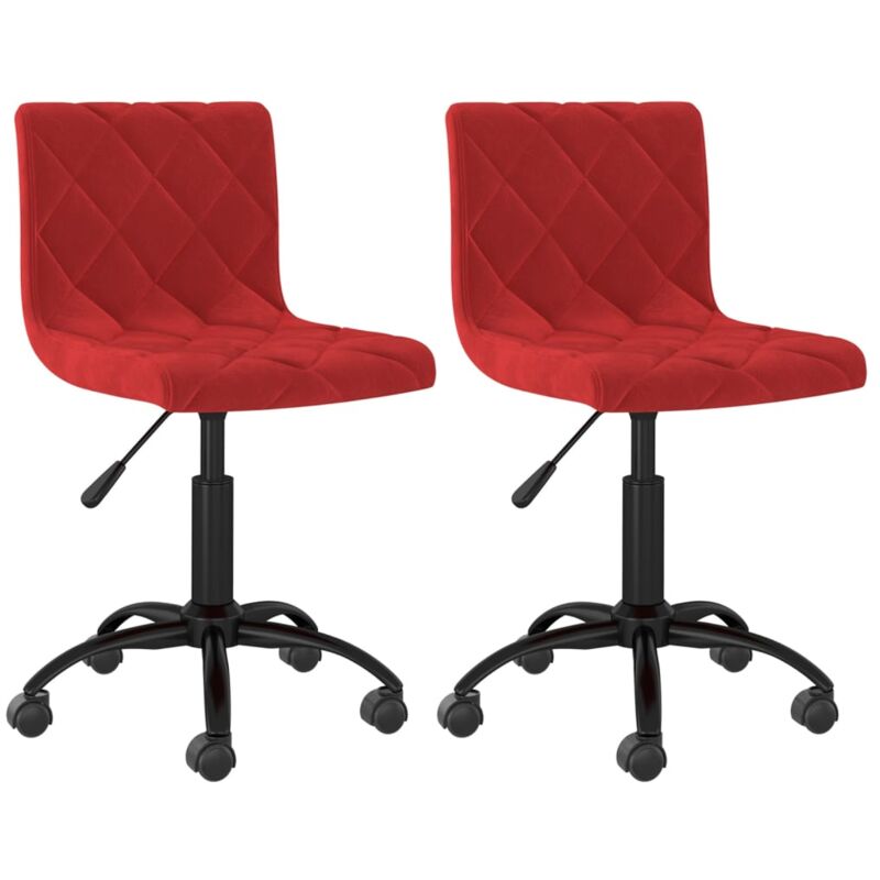 

vidaXL Sillas de comedor giratorias 2 unidades terciopelo rojo tinto - Rojo