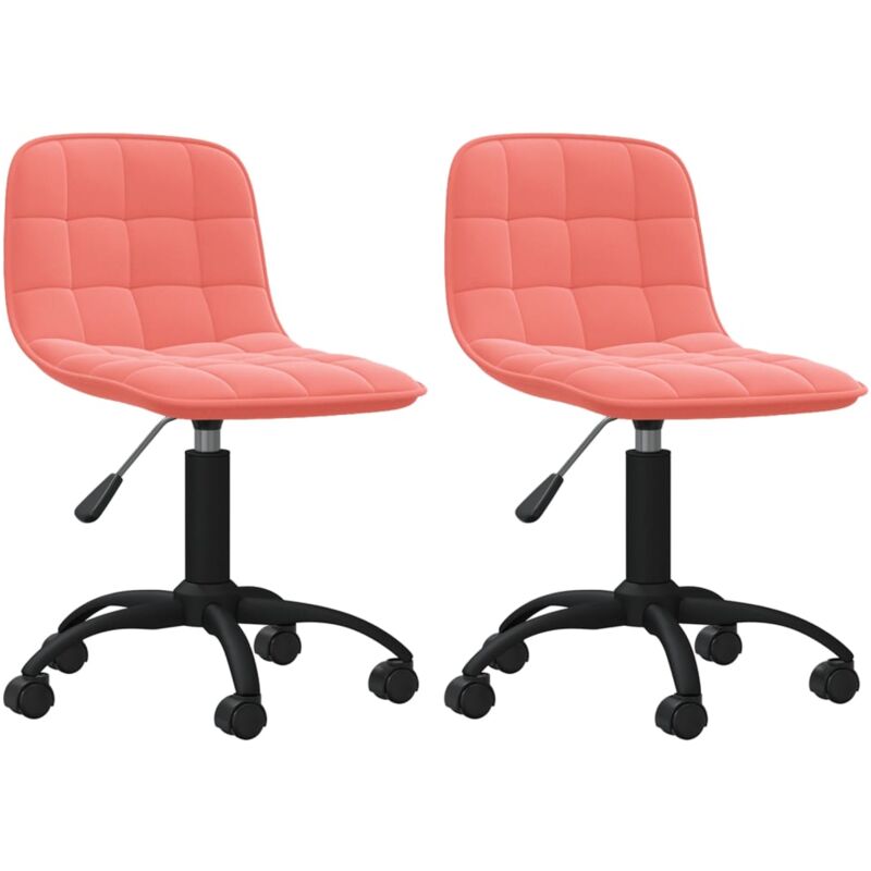 

vidaXL Sillas de comedor giratorias 2 unidades terciopelo rosa - Rosa