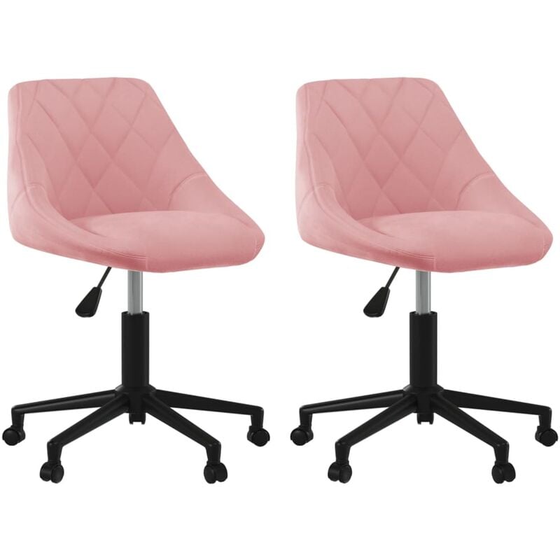 

vidaXL Sillas de comedor giratorias 2 unidades terciopelo rosa - Rosa